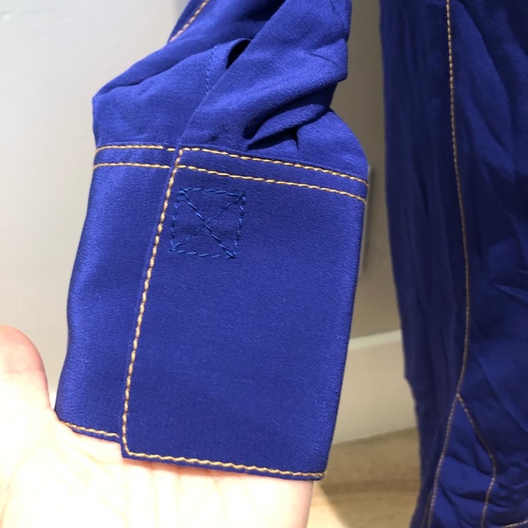 RAG & BONE Shields Long Sleeve Mini Dress in Electric Blue Size Medium - Picture 7 of 13